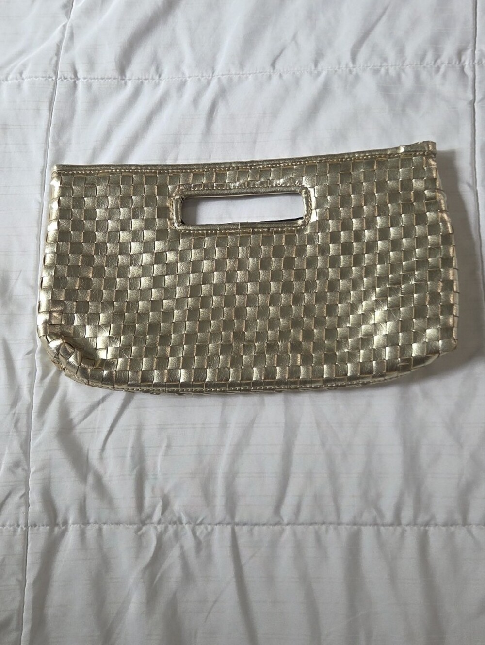 Saks Fifth Avenue Gold Metallic Wristlet Clutch
